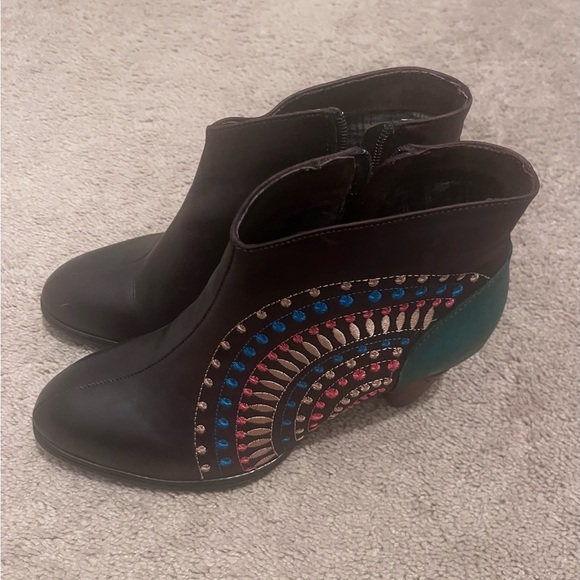 Colorful Embroidered Ankle Booties - Picture 2 of 8